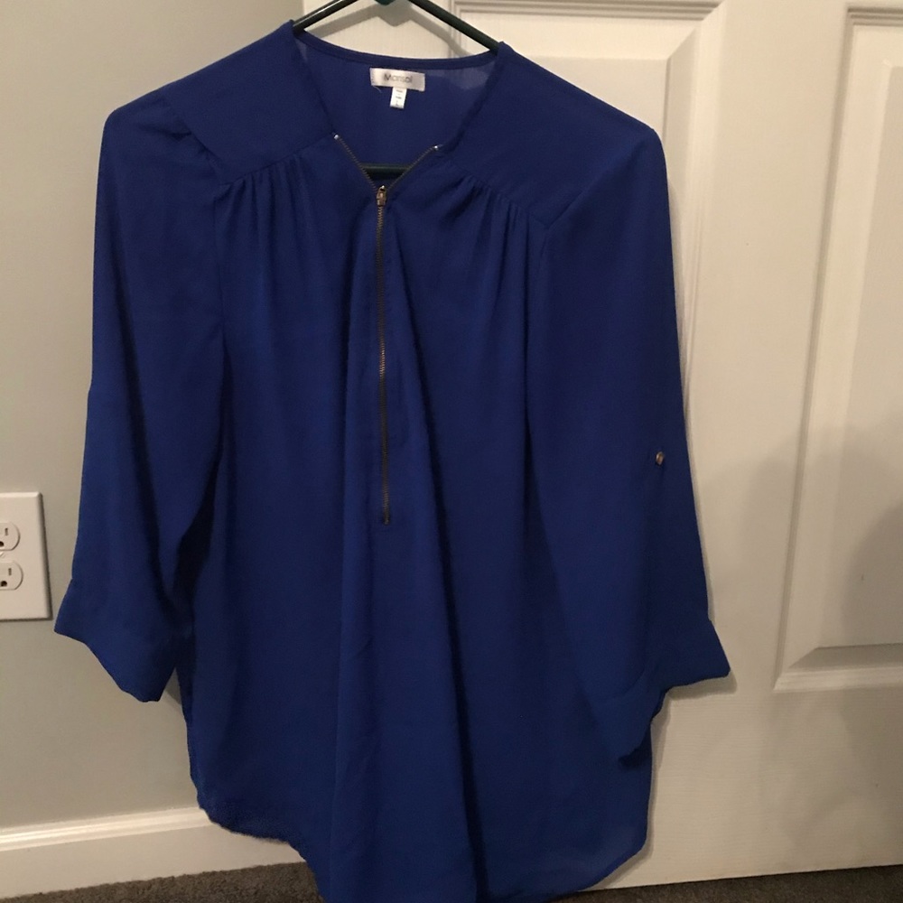 Zip front tunic top